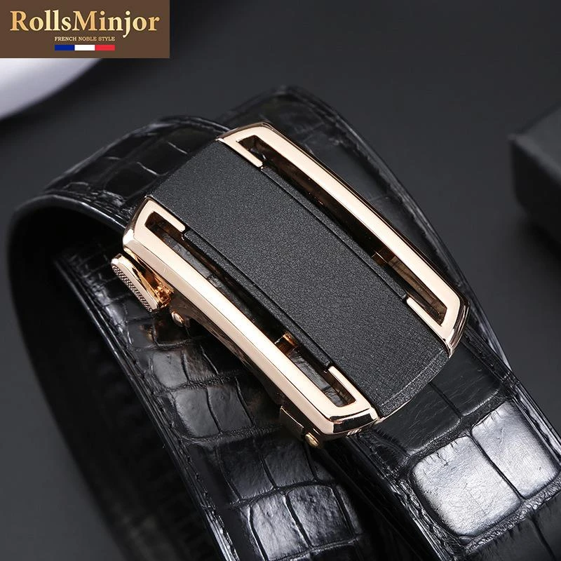 官方正品鳄鱼皮带男真皮自动扣奢侈品休闲腰带牛仔裙青年男款皮带