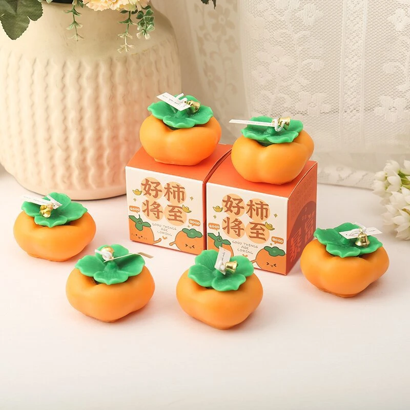 柿柿如意适用香薰蜡烛创意伴手可爱手工香氛桌面摆件生日礼物家居