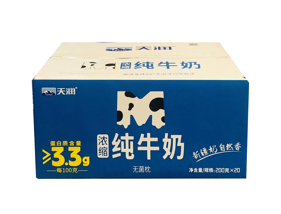 天润M浓缩利乐枕纯牛奶200ml*20