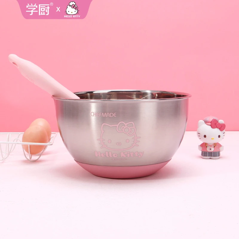 学厨 HELLO KITTY正版授权20cm不锈钢打蛋盆揉面盆打发奶油工具