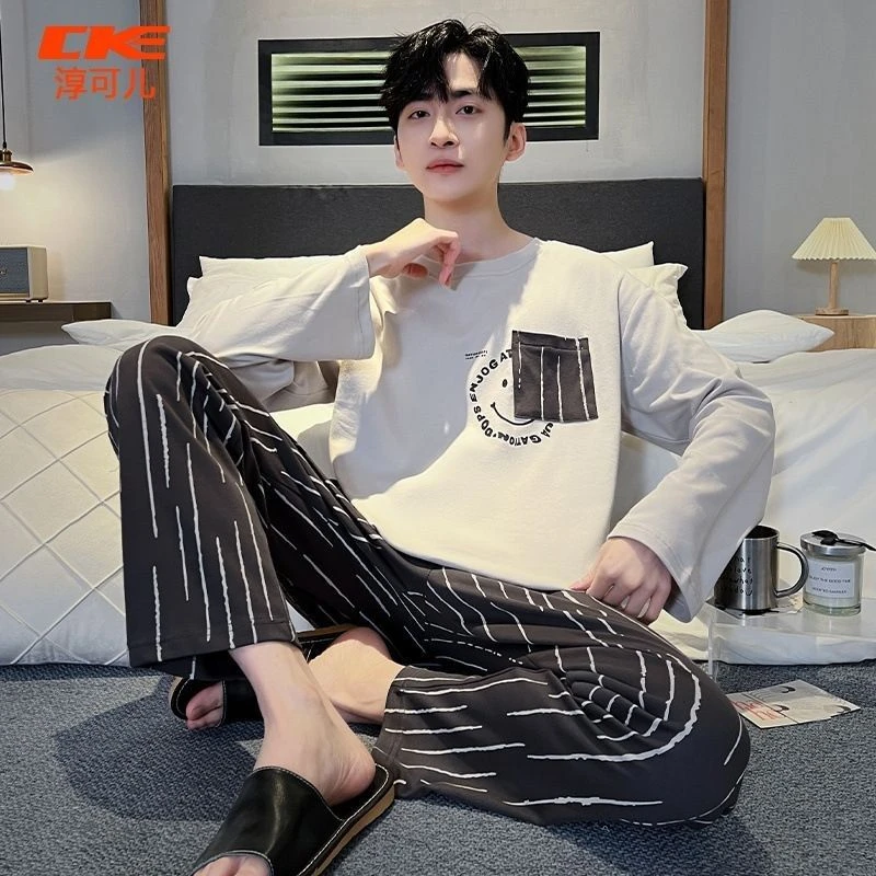淳可儿睡衣男圆领（81911）套头春秋套装休闲家居服男士睡衣秋款可外穿套装一套