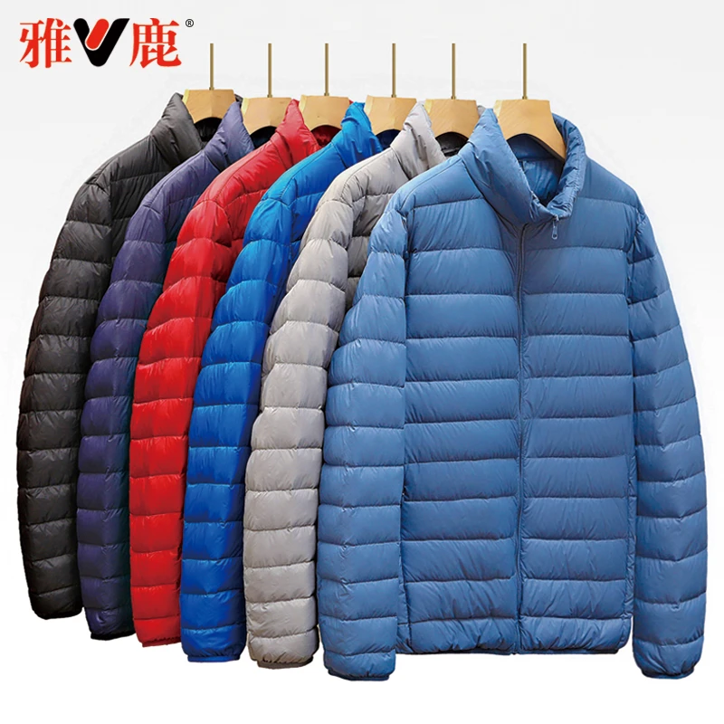 雅鹿轻薄羽绒服男短款2024年秋冬新款时尚休闲立领轻便外套APNS