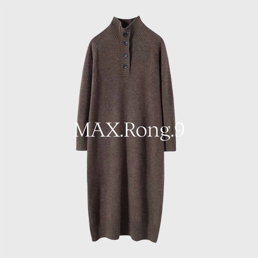 MAX.Rong.9中长款羊绒 加厚立领连衣裙 560C
