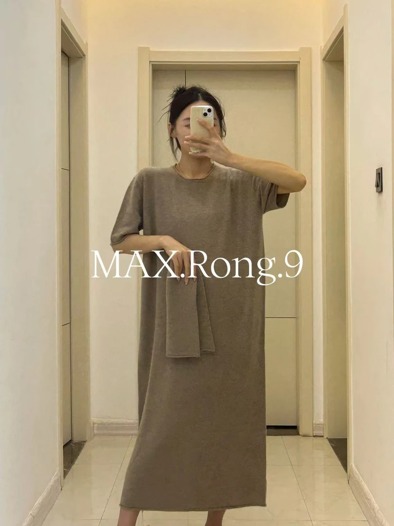 MAX,Rong.9带套袖 设计感羊绒连衣裙 380C
