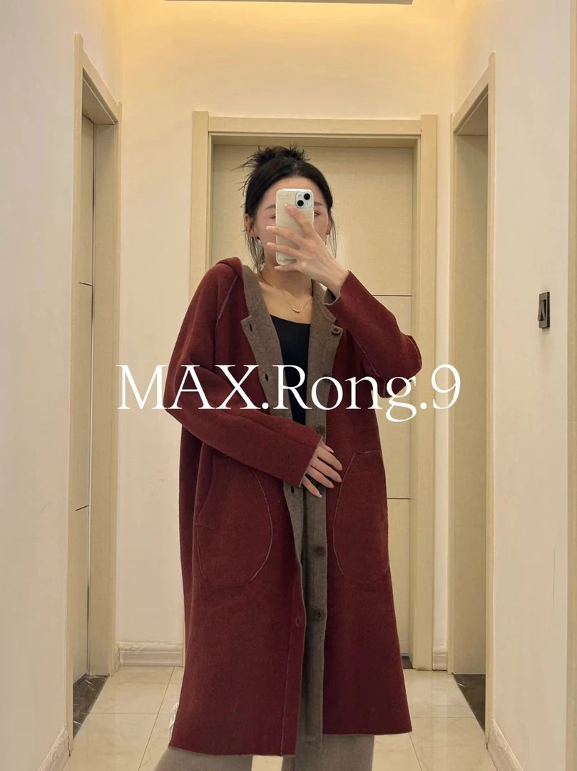 MAX.Rong.9双面可穿 空气层山羊绒长款外套 1000 C
