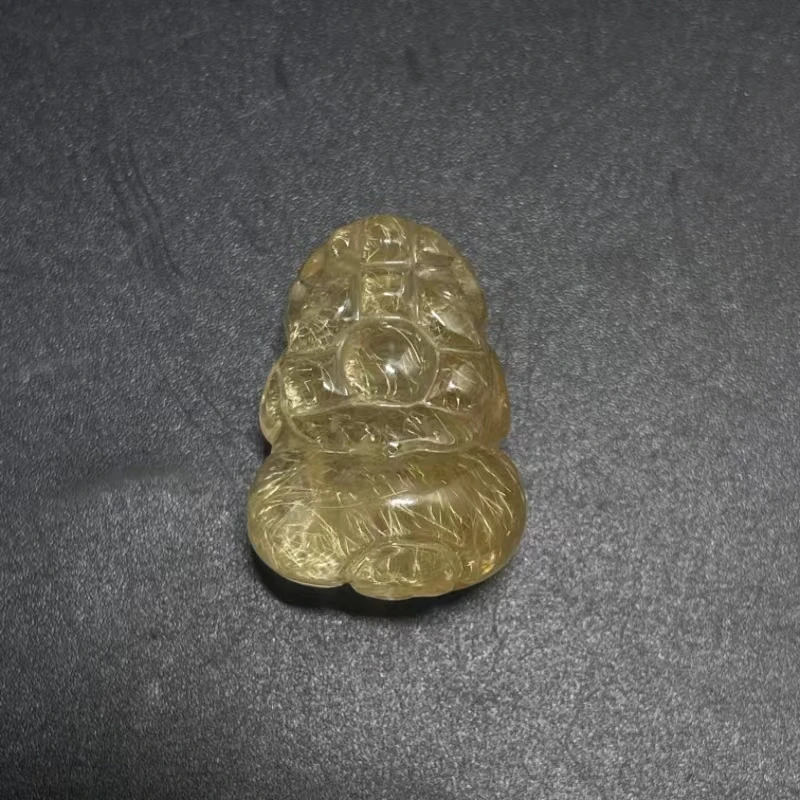天然金发晶貔貅吊坠一物一图钛晶瑞兽项链饰品铜发晶貔貅挂件女款