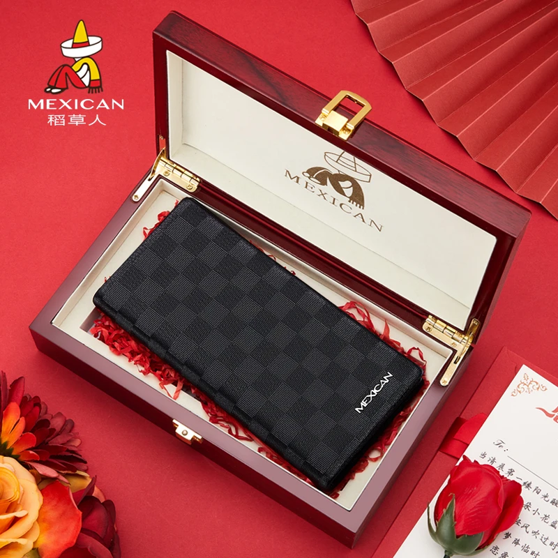 Mexican/稻草人男士长款钱包休闲高档2025新款潮牌年轻人时尚百搭