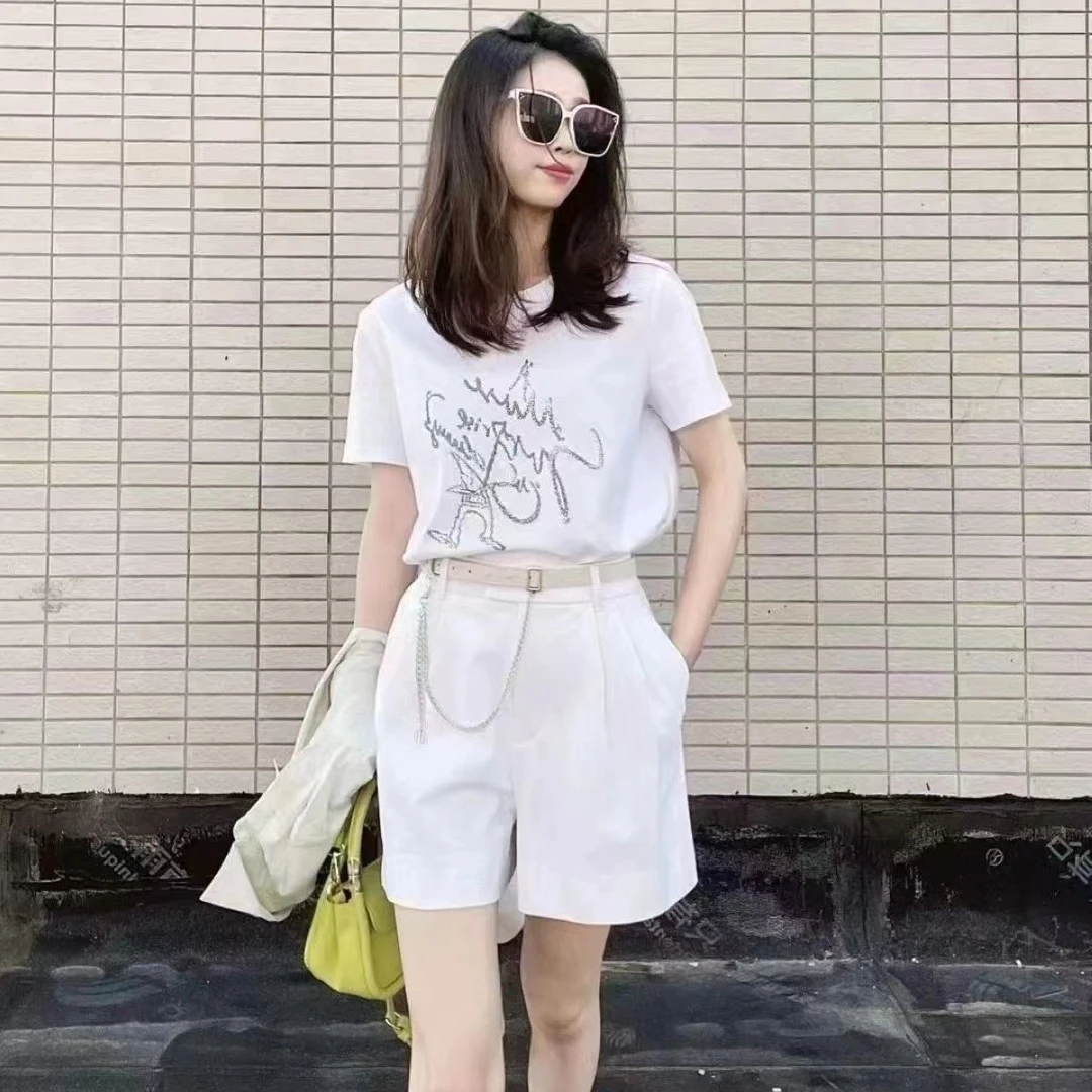 阿家正品活动专享缪斯女神刺绣烫彩钻T恤 5300825-11209AL-001