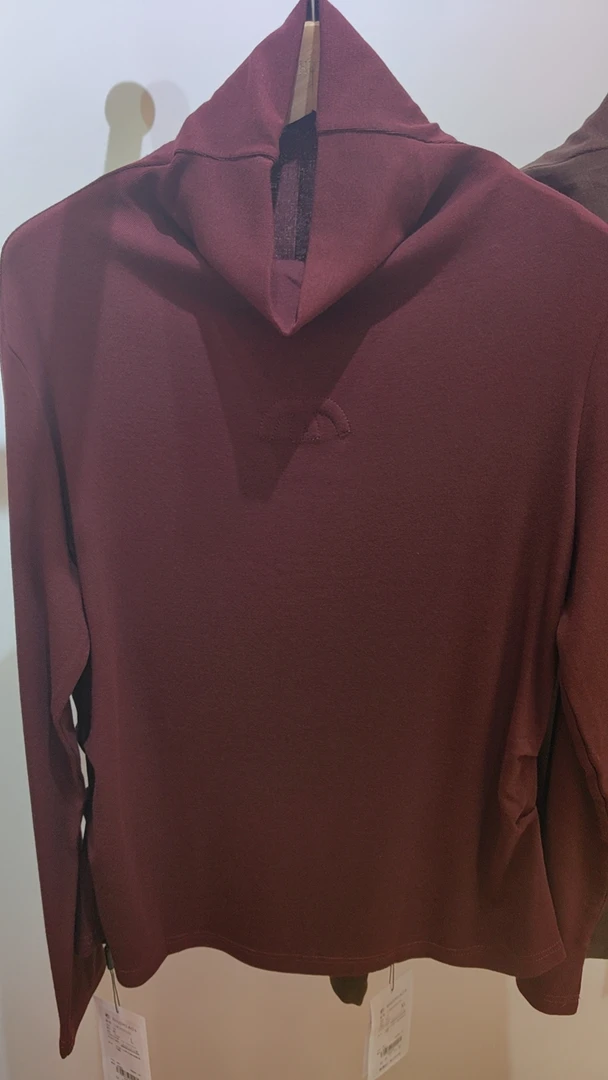 水淼2024秋款舒适休闲宽松大版高领小衫