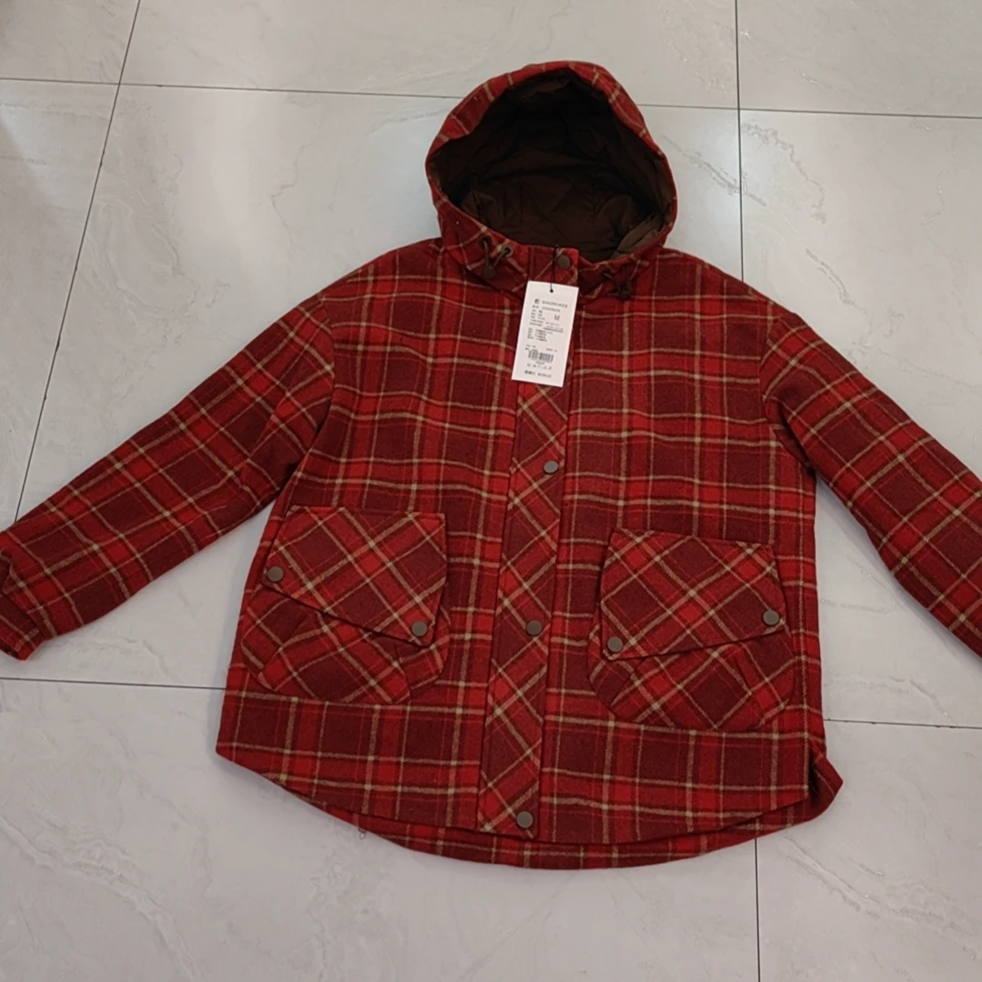 水淼2024秋款时尚休闲宽松舒适大码格子外套