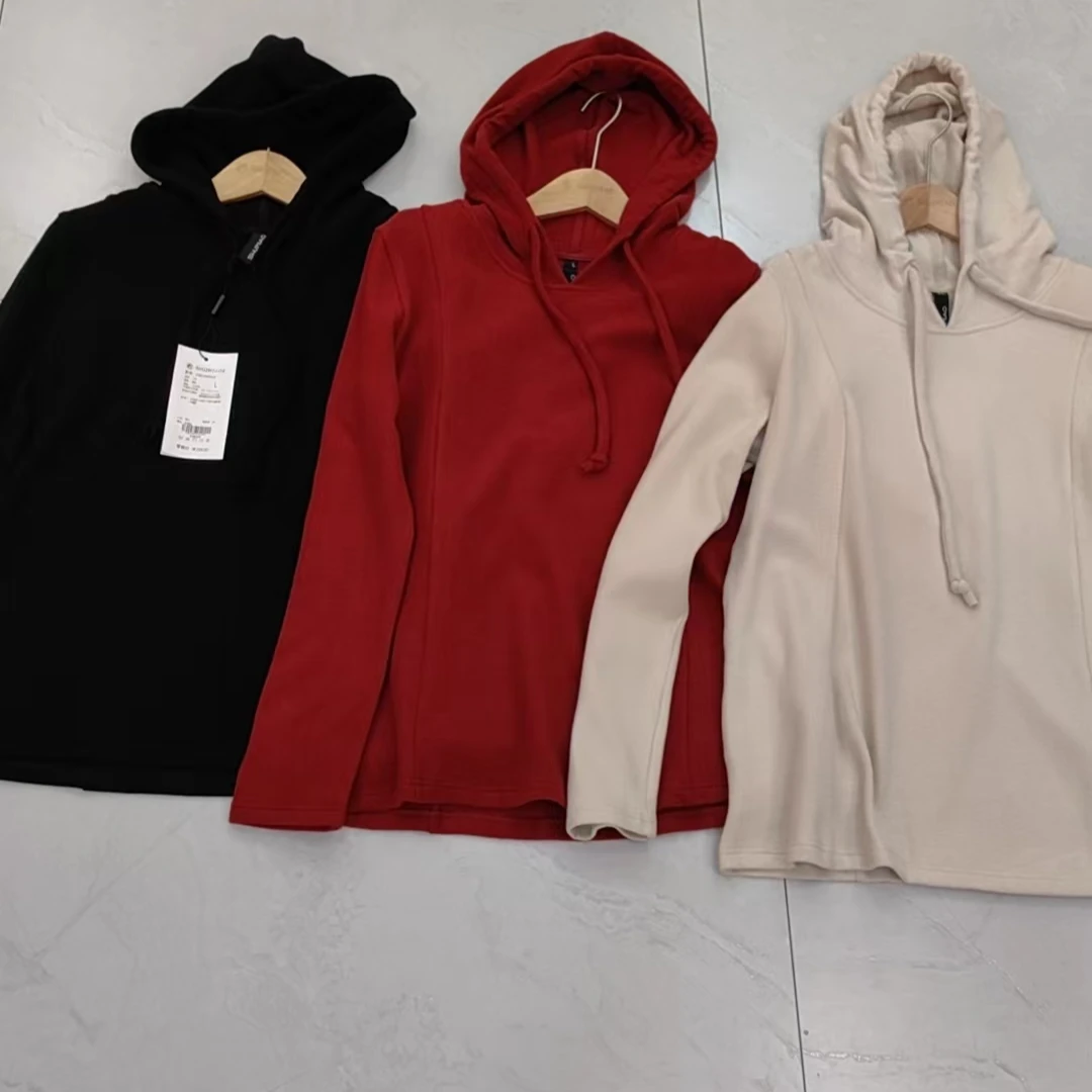 水淼2024冬款时尚休闲宽松大码摩卡绒连帽小衫