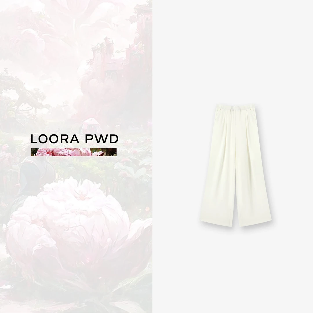 LOORAPWD/罗拉密码 微阔褶皱设计百搭宽松直筒裤24CJAG0232N