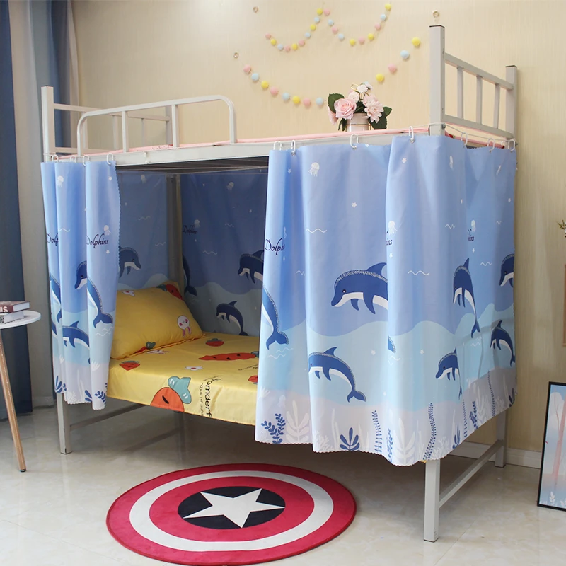 学生床帘上铺下铺帘子单人床寝室透气遮光床边围帘窗帘公主风床幔