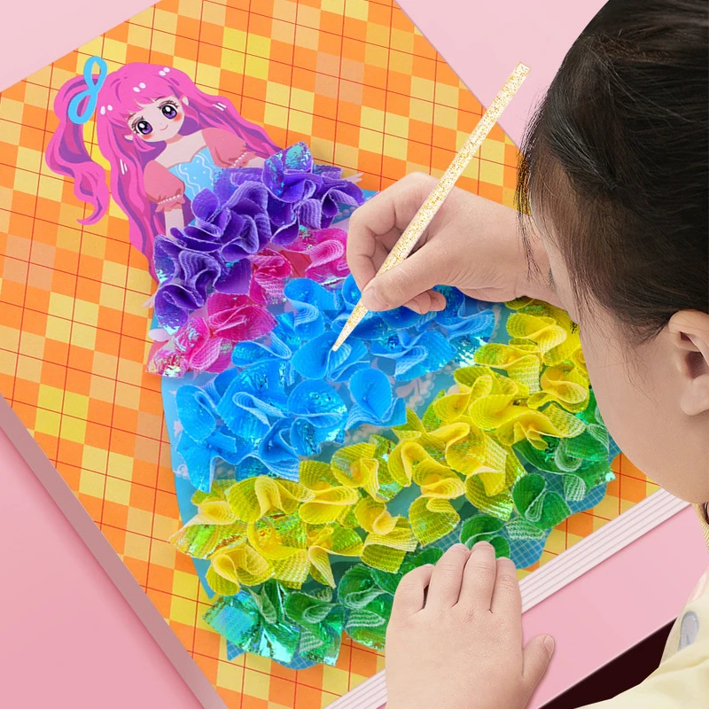儿童益智启蒙手工DIY梦幻戳戳画公主戳戳乐女孩换装贴纸书粘贴JJ