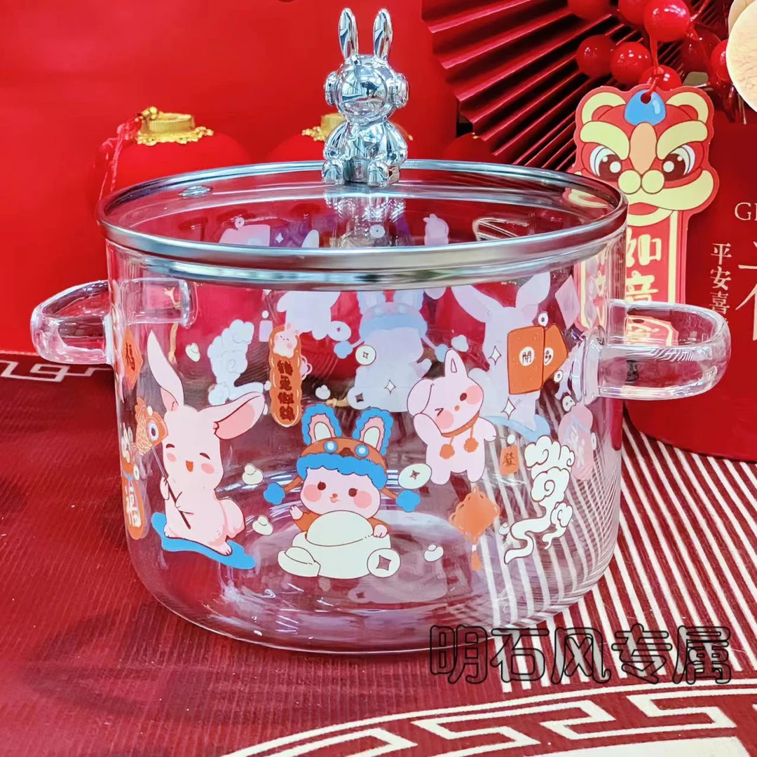 可明火锅耐高温玻璃汤锅电陶炉家用小火锅煮面锅小奶锅高温烤花