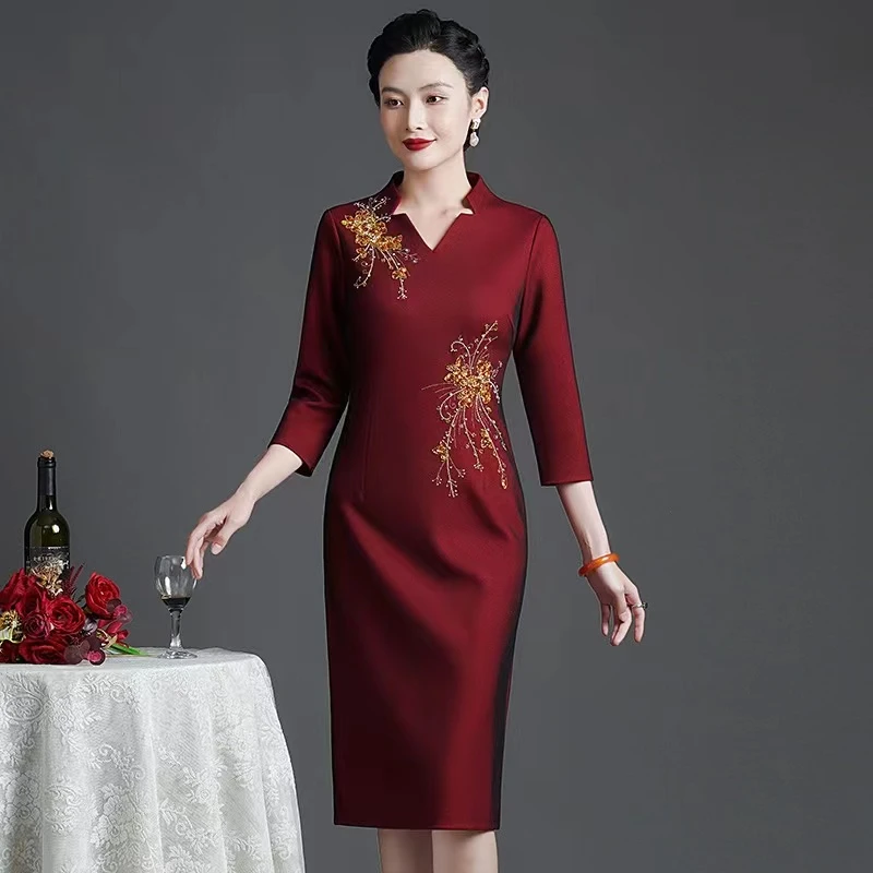 春款喜婆婆喜妈妈装新款高定婚宴装礼服平时可穿结婚年轻礼装气质