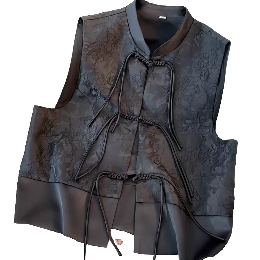 欧货2024新款马夹薄款春秋网红爆款中式小香国风盘扣洋气女式马甲