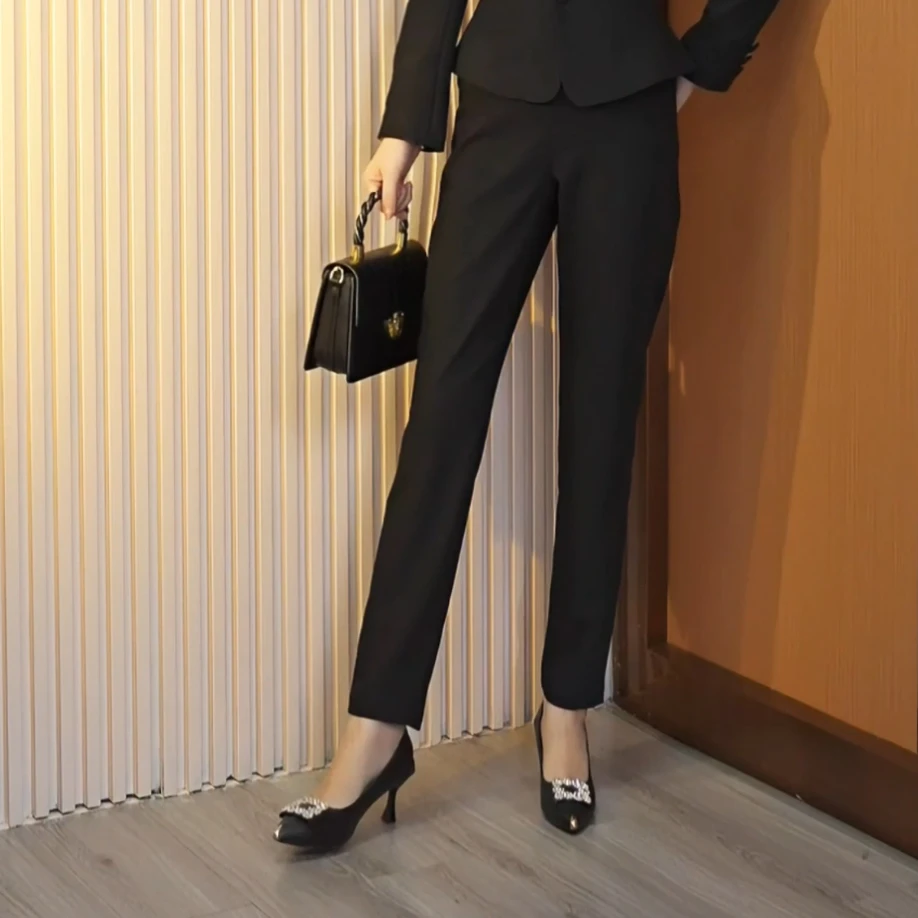 职业西装裤气质百搭裤子直筒裤干练气质裤子小脚裤修身显瘦裤子