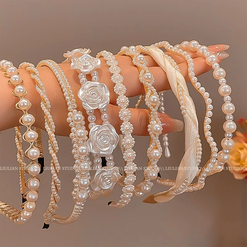 珍珠发箍女超仙法式轻奢网红2024年新款气质高颅顶外出压发卡头饰