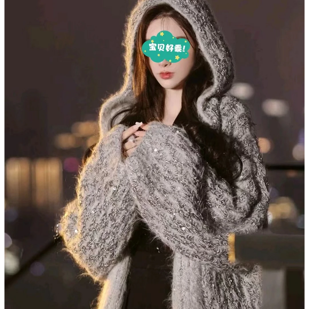 【网红同款】轻奢重工亮片针织毛衣开衫新款氛围感软糯超好看外套