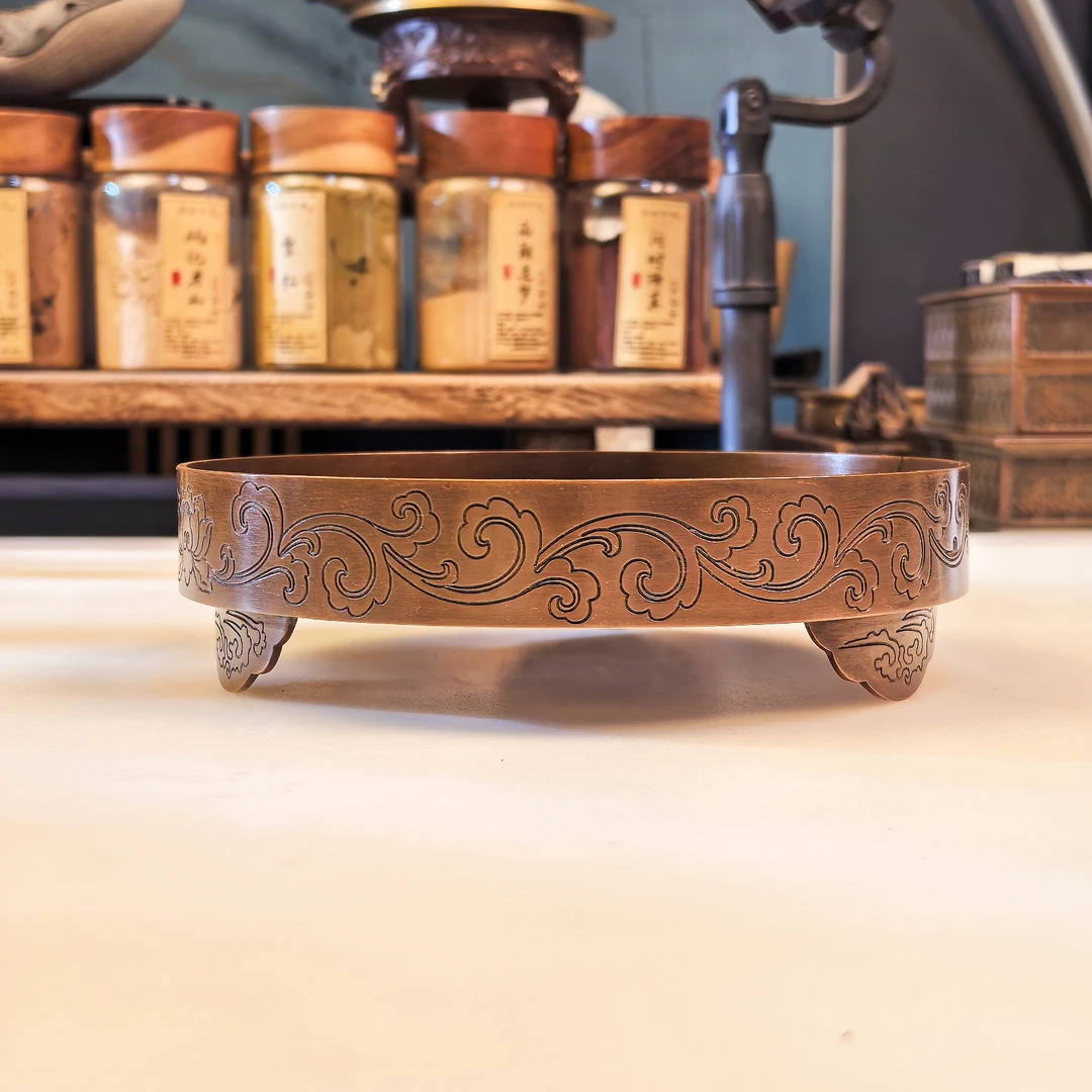 苏工紫铜15cm印香篆香盘香篆盘