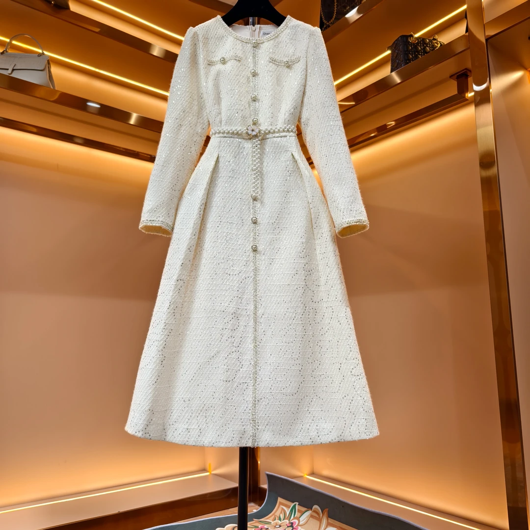 【钻石星河】《子沫》轻奢设计师优雅气质修身时尚收腰连衣裙-85600