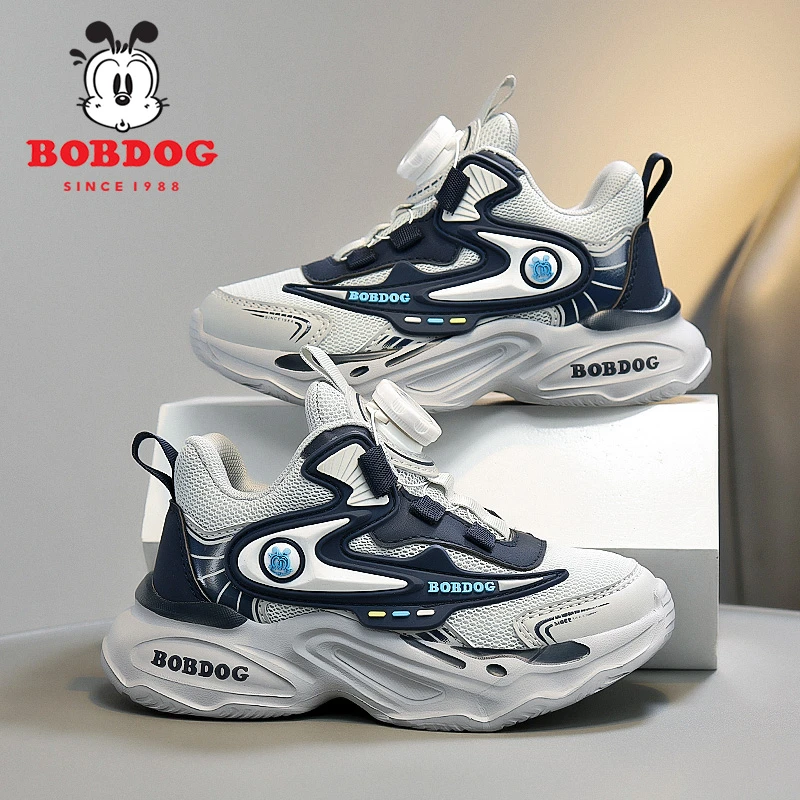 巴布豆男童运动鞋2025春秋季新款儿童透气网面小学生百搭跑步鞋子