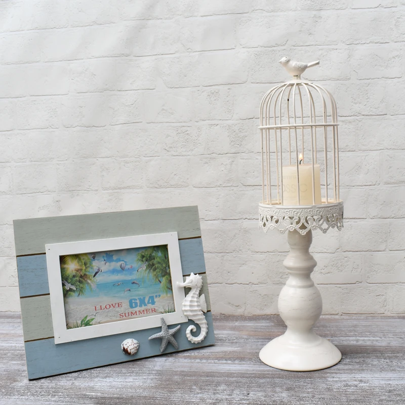 欧式铁艺鸟笼浪漫烛台晚餐装饰品蜡烛台客厅摆件