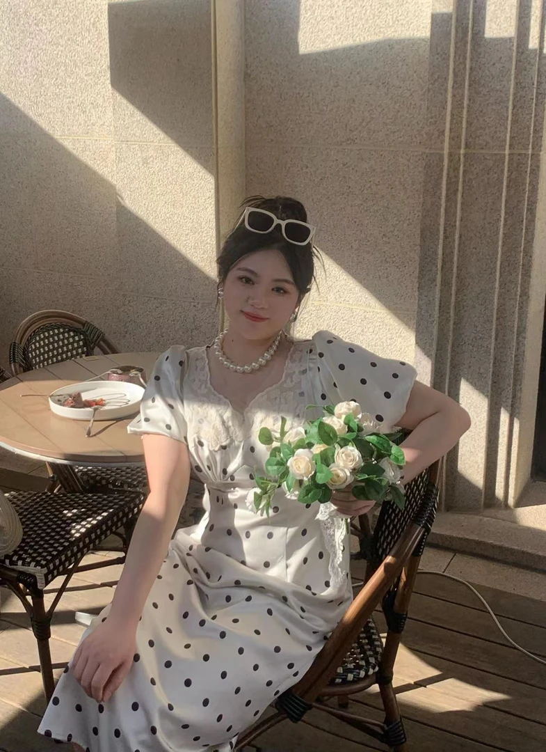 【返场浮力】哒头.Studio【欣欣子波点裙】微胖mm大码2024显瘦连衣裙