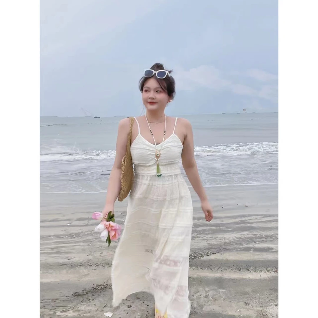 哒头.Studio【海边的曼彻斯特】微胖mm设计感复古蛋糕裙吊带裙女