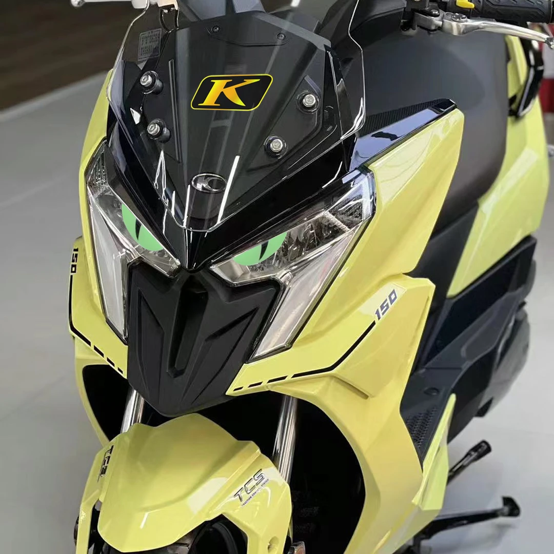 适用光阳150X/H改装RKS小恶魔眼睛立体夜光猫眼贴纸车头拉花装饰