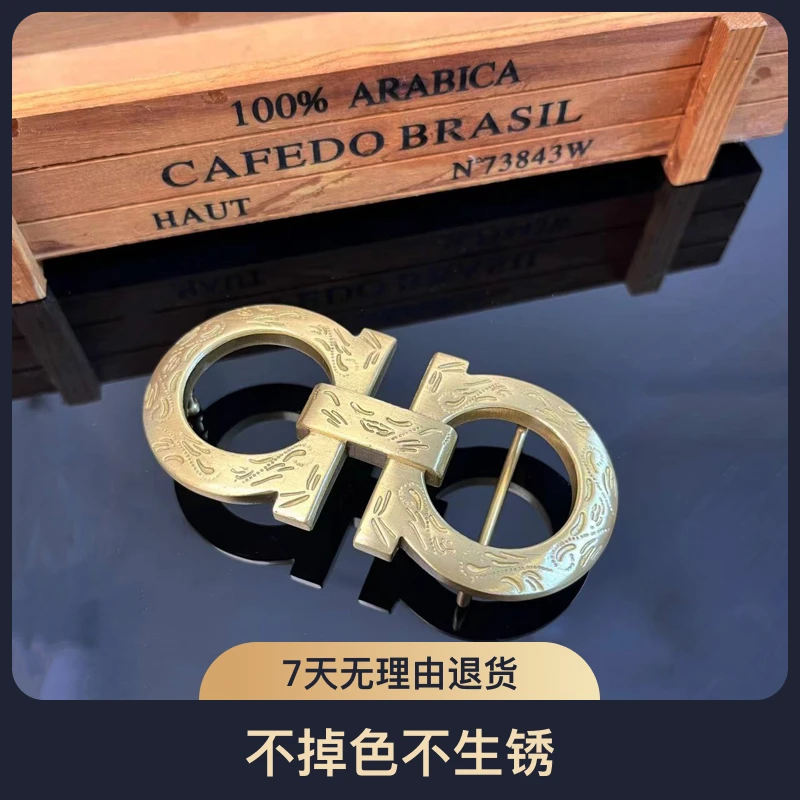 男款皮带扣轻奢高档实心黄铜扣4.0cm腰带扣单扣头