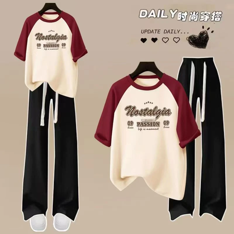 16少女孩13岁初中学生14大童运动套装夏天短袖长裤韩版一整套衣服