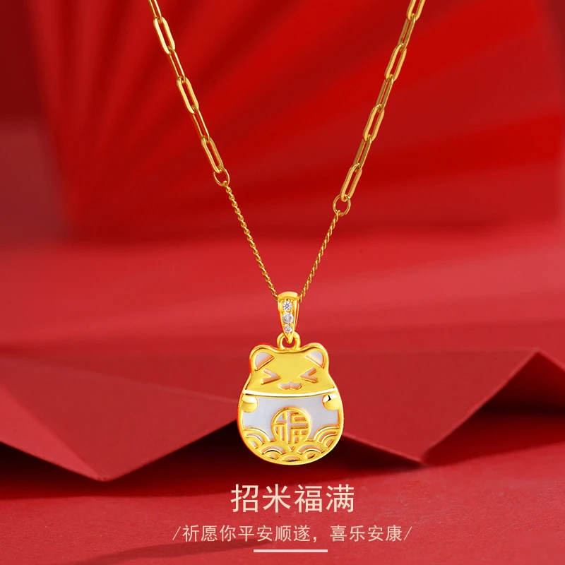 坠链均925银 招米福满项链中国风女款轻奢时尚吊坠国潮百搭锁骨链