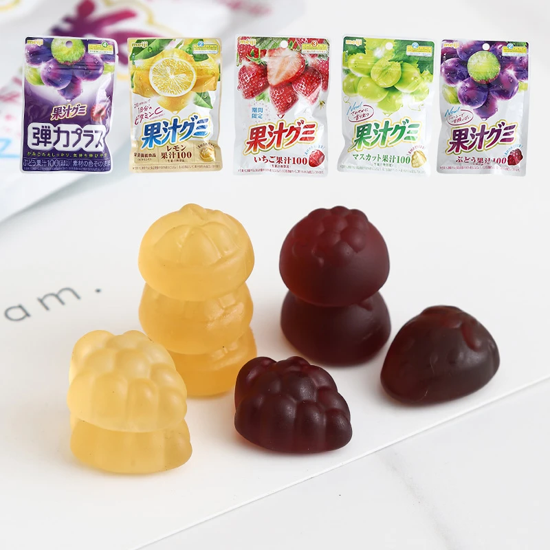 日本进口meiji明治果汁软糖草莓橘子葡萄味QQ糖六一儿童零食礼物