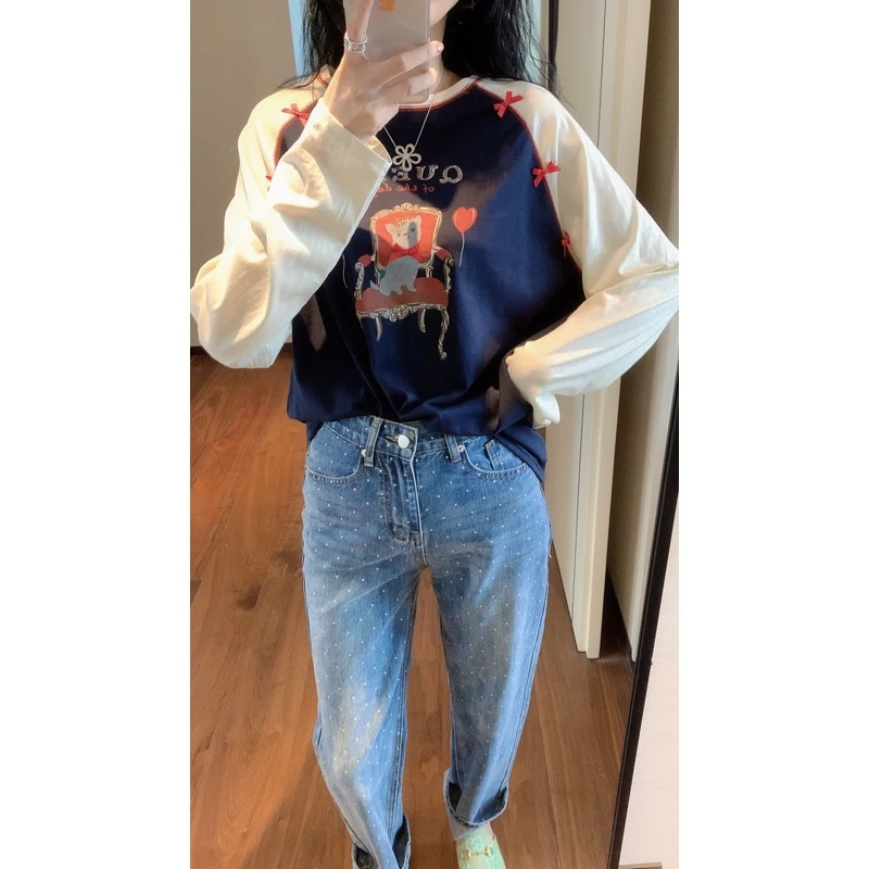 【张静芝】立体蝴蝶结爱心猫咪椅子T恤