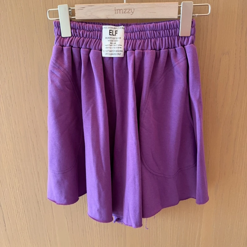 【张静芝】小标签时髦宽松紫色显瘦宽松短裤