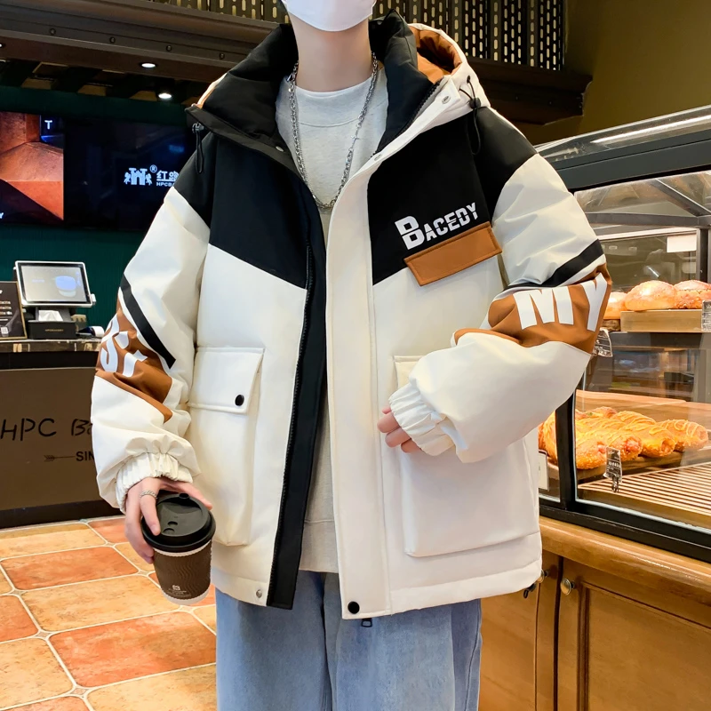 羽绒服男款冬季加绒加厚保暖白鸭绒外套青少年潮牌男装学生防寒服