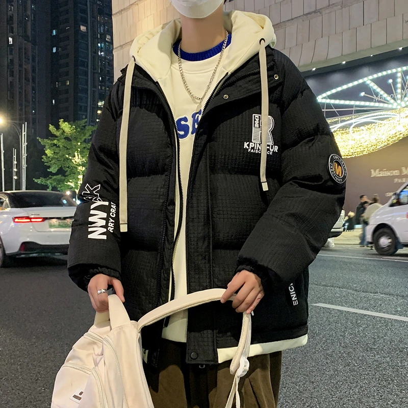 棉衣男款冬季加厚保暖假两件外套青少年潮牌ins港风棉服宽松男装