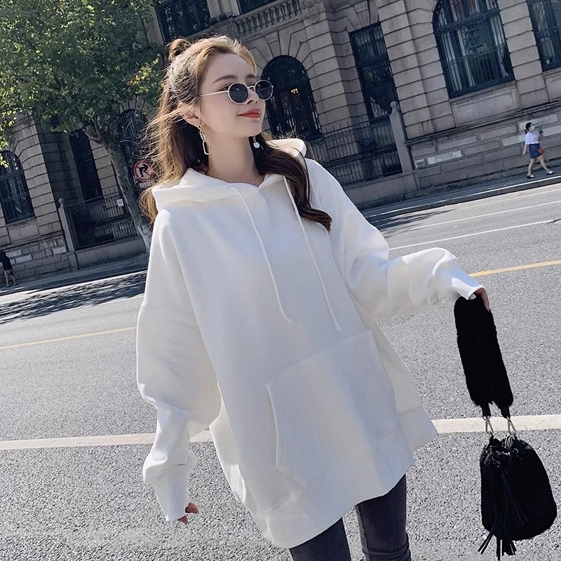 秋冬重磅卫衣女2025新款爆款减龄宽松ins连帽中长款大码加绒外套