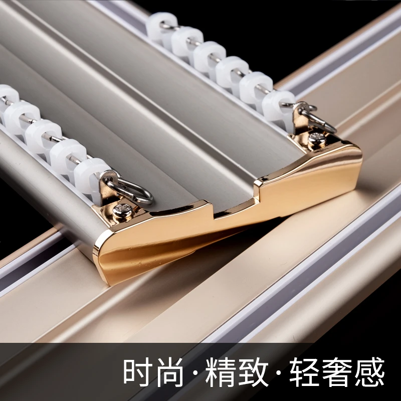 加厚铝合金窗帘轨道双轨道滑轨窗帘杆罗马杆静音顺滑窗帘配件耐用