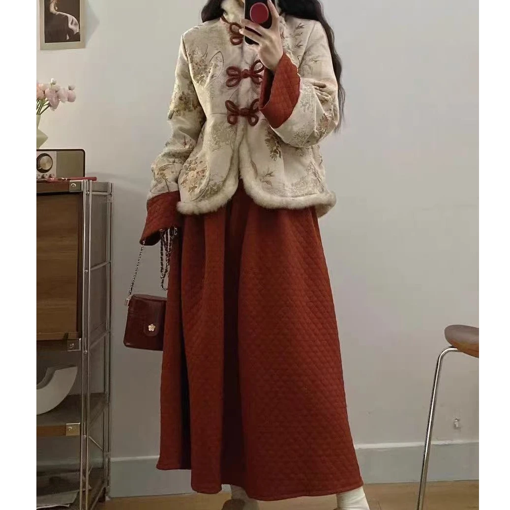 XIE3 国风外套半裙两件套6102