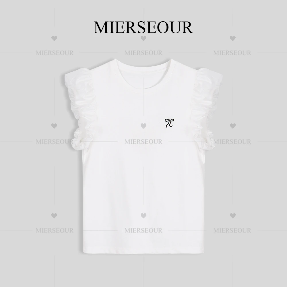 MIERSEOUR夏季新款法式花边高级感蝴蝶袖上衣女895959