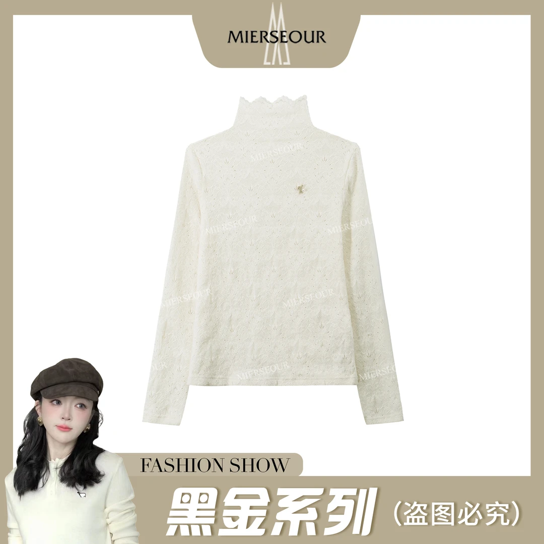 MIERSEOUR黑l金系列【微光记忆】秋冬时尚法式绒感上衣8832179