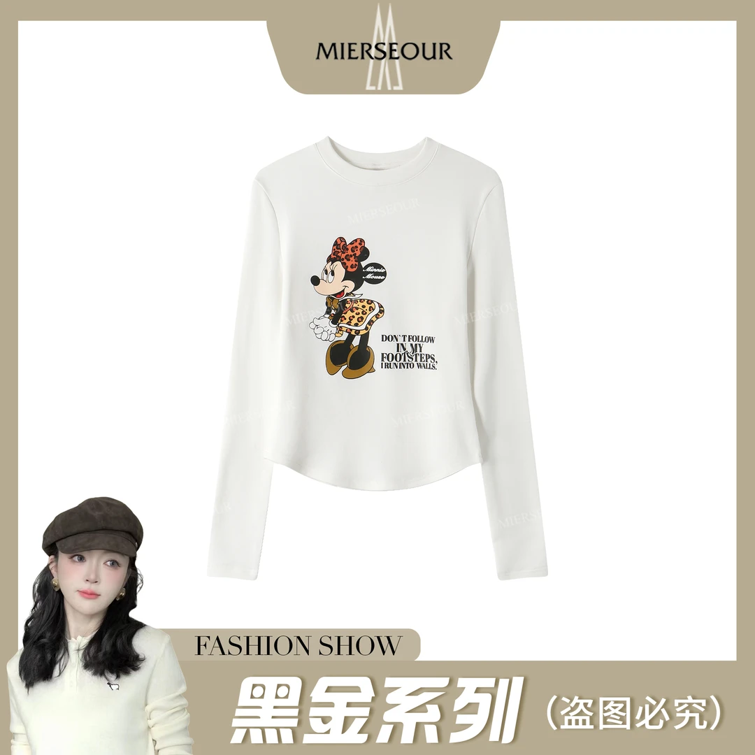 MIERSEOUR黑l金系列秋冬时尚卡通印花T恤上衣8685197