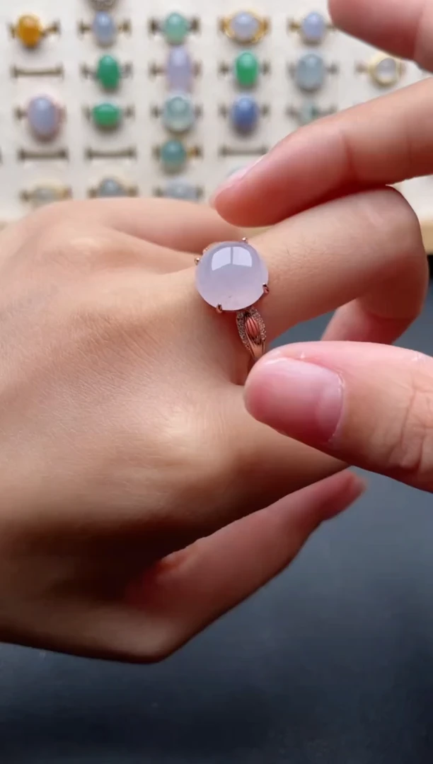 【闪购商品】翡翠戒指银S925镶嵌一物一证一礼盒