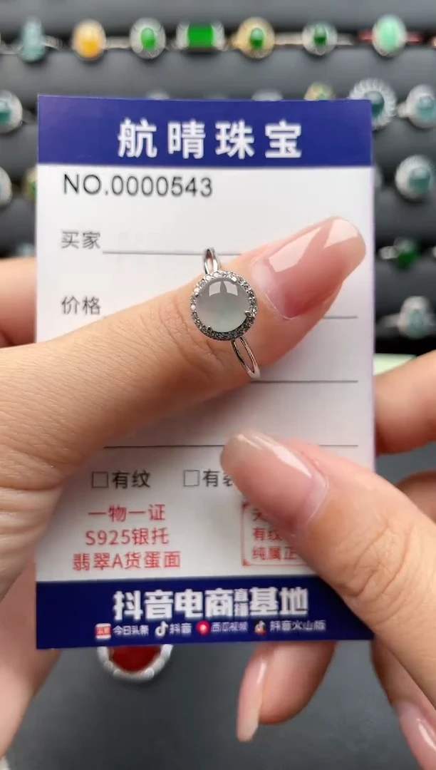 【闪购商品】翡翠戒指银S925镶嵌0543