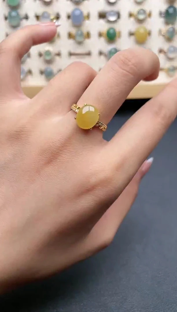 【闪购商品】翡翠戒指银S925镶嵌一物一证一礼盒