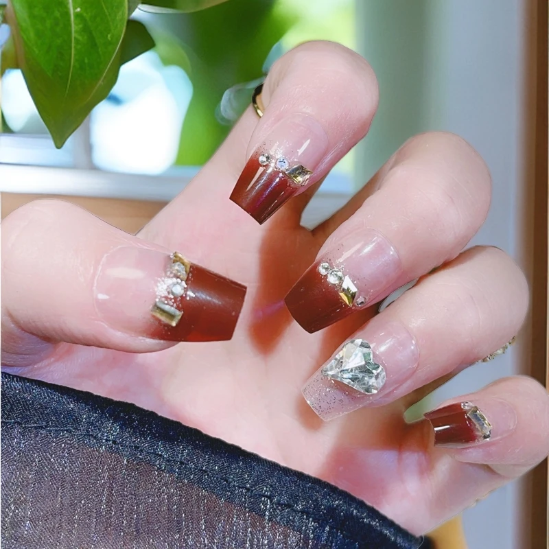 （可长可短）纯欲穿戴甲高级感显白假指甲穿戴式指甲贴温柔可拆卸