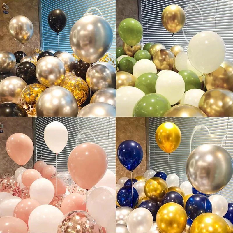 ins网红告白气球生日装饰场景派对布置珠光金属亮片汽球装饰布置